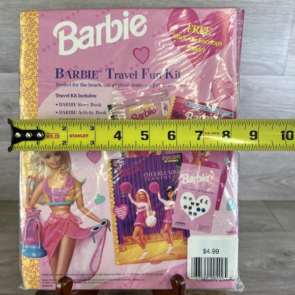 NIB Mattel 1998 Barbie Travel Fun Kit w/ Busy Barbie Little Gold Book, Coloring - Picture 7 of 10